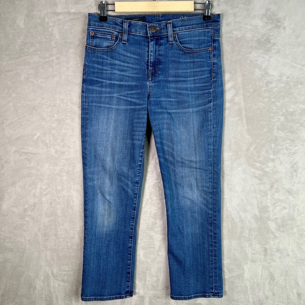 J. Crew Jeans Womens Vintage Cropped Size 27 Med Wash Blue Denim Straight Leg